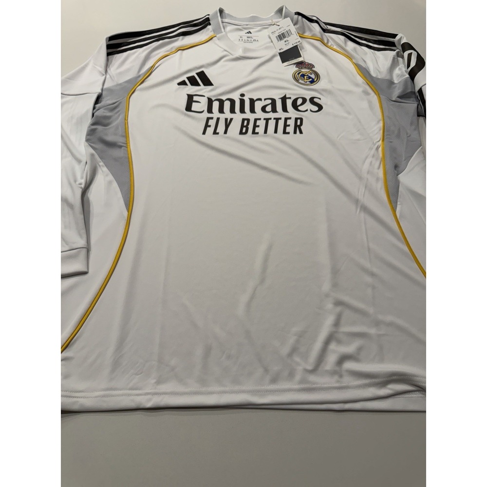 Adidas Real Madrid 24/25 Home Jersey Long Sleeve Mens XL White JN8884 NWT - Picture 7 of 14
